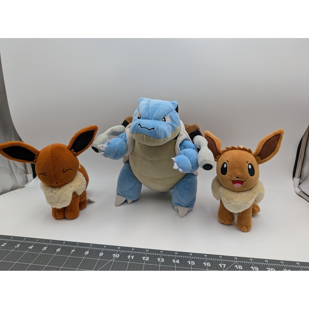 Pokemon Blastoise Eevee Plush Lot Wicked Cool Toys Stuffed Animal
